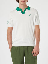 Man off-cream knitted polo shirt Newcomb | AUSTRALIAN BRAND SPECIAL EDITION