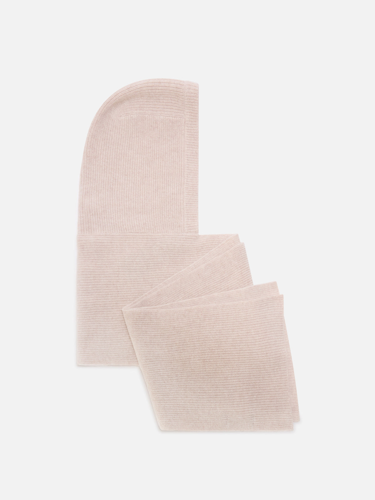 Scaldacollo con cappuccio Nell beige in cashmere con ricamo logo