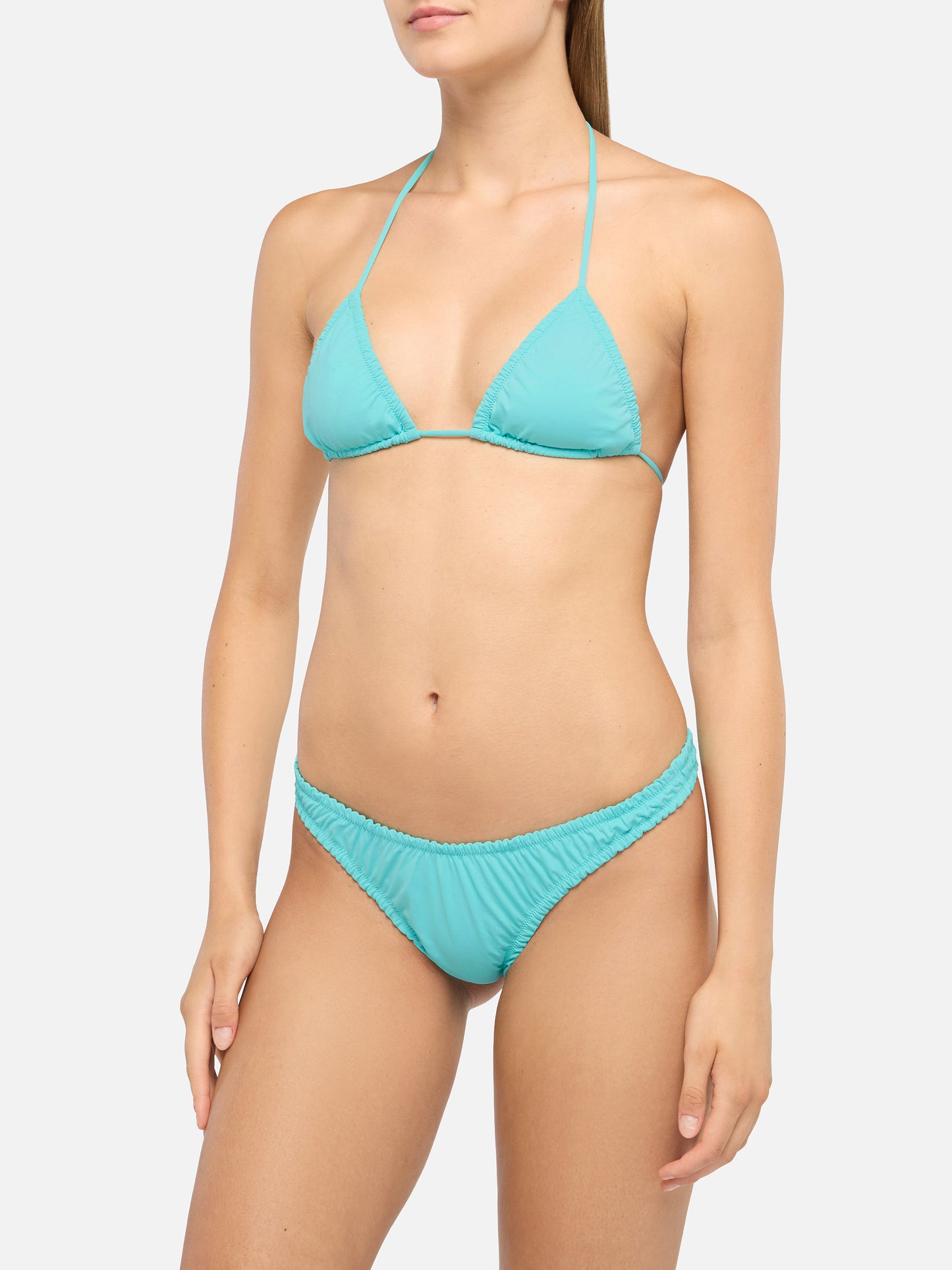 Water green triangle bikini Nilly Nalu with cheeky swim briefs