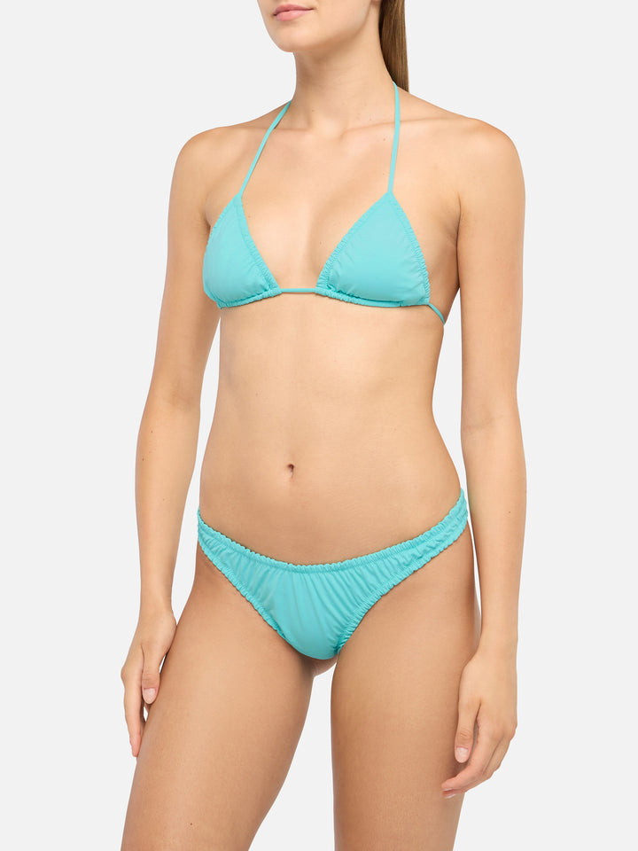 Bikini a triangolo Nilly Nalu verde acqua con slip cheeky