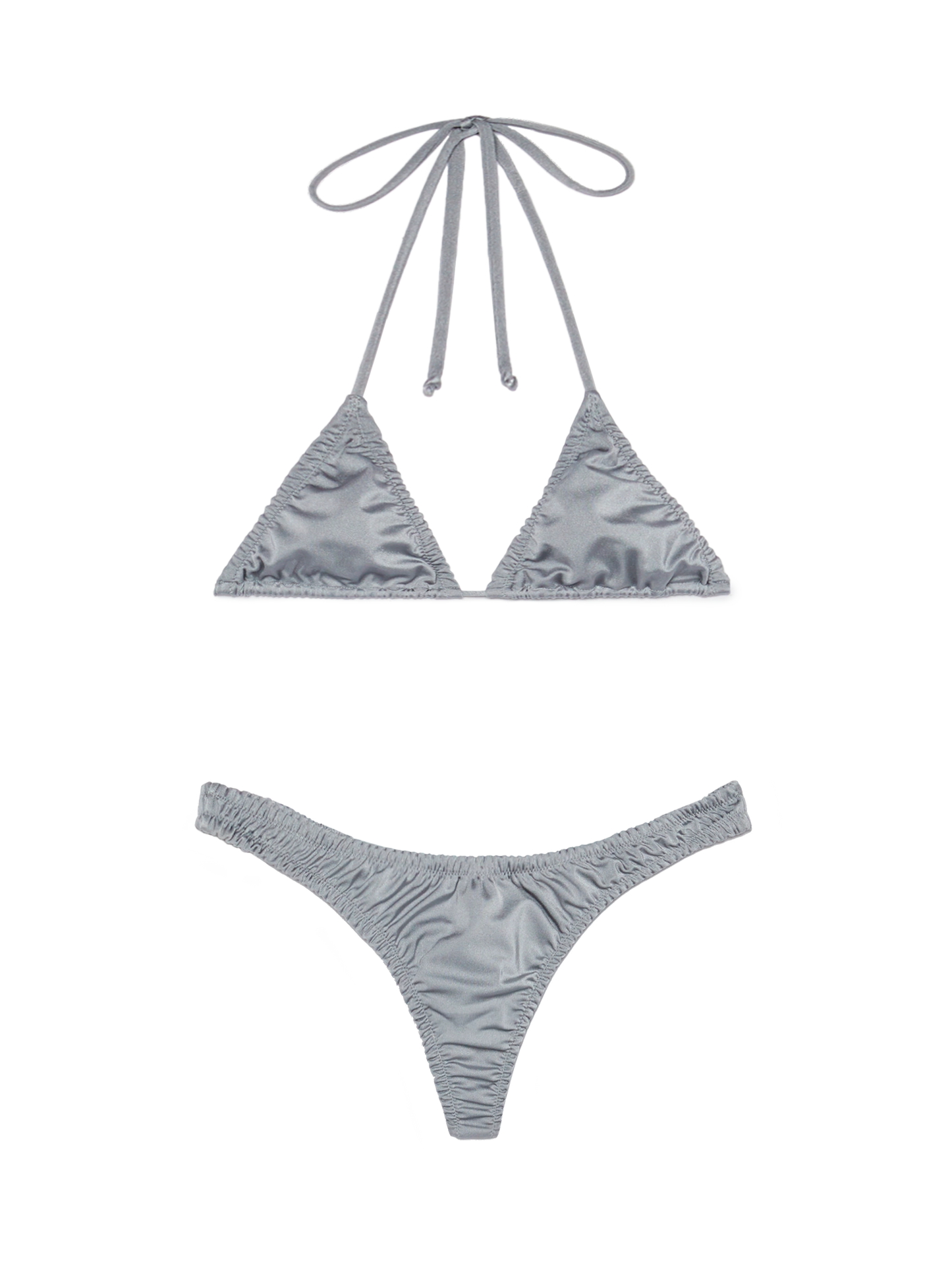 Classic triangle bikini Nilly Nalu in shimmer grey - MC2 Saint Barth