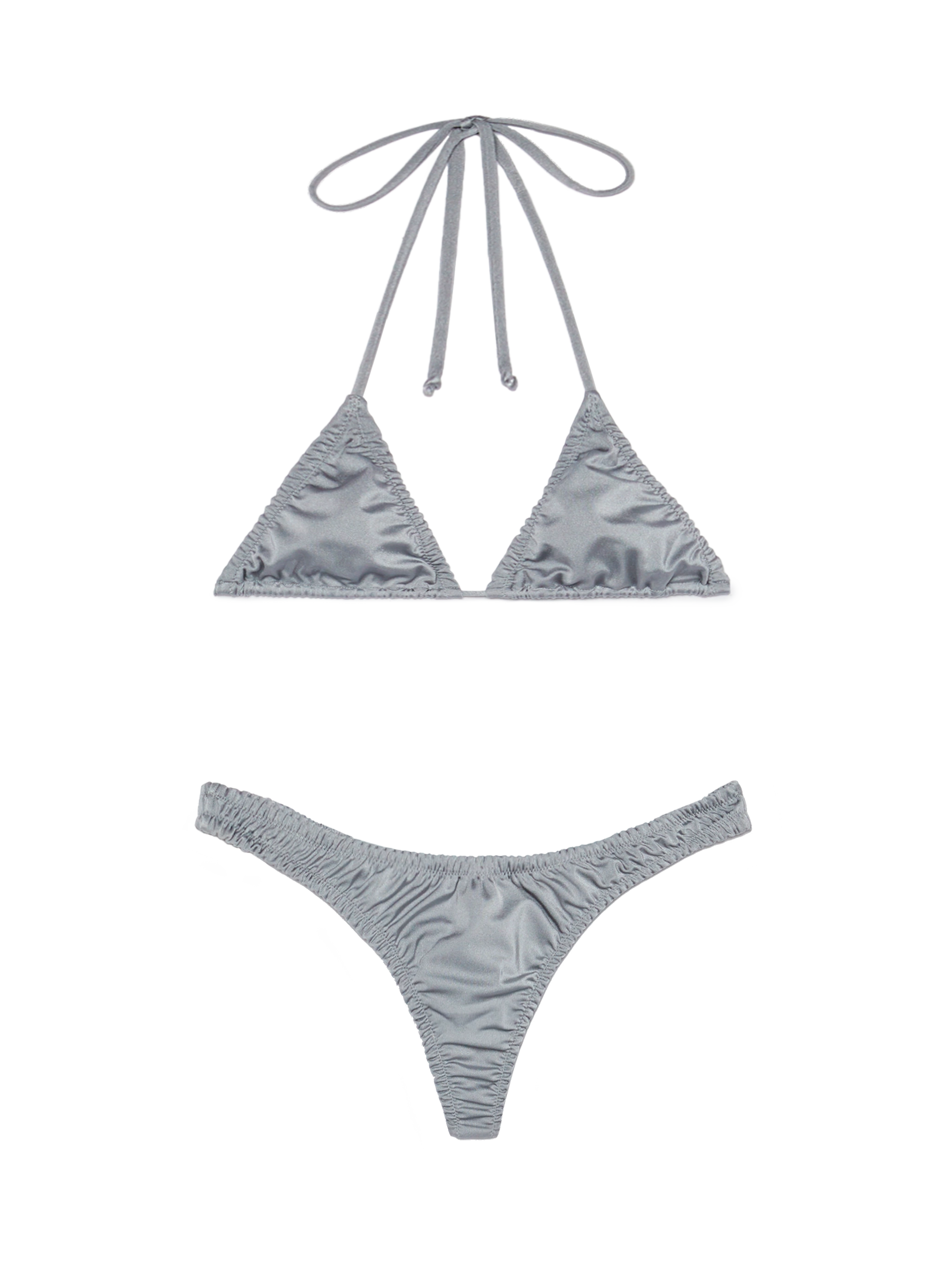 Classic triangle bikini Nilly Nalu in shimmer grey - MC2 Saint Barth