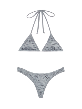 Classic triangle bikini Nilly Nalu in shimmer grey - MC2 Saint Barth