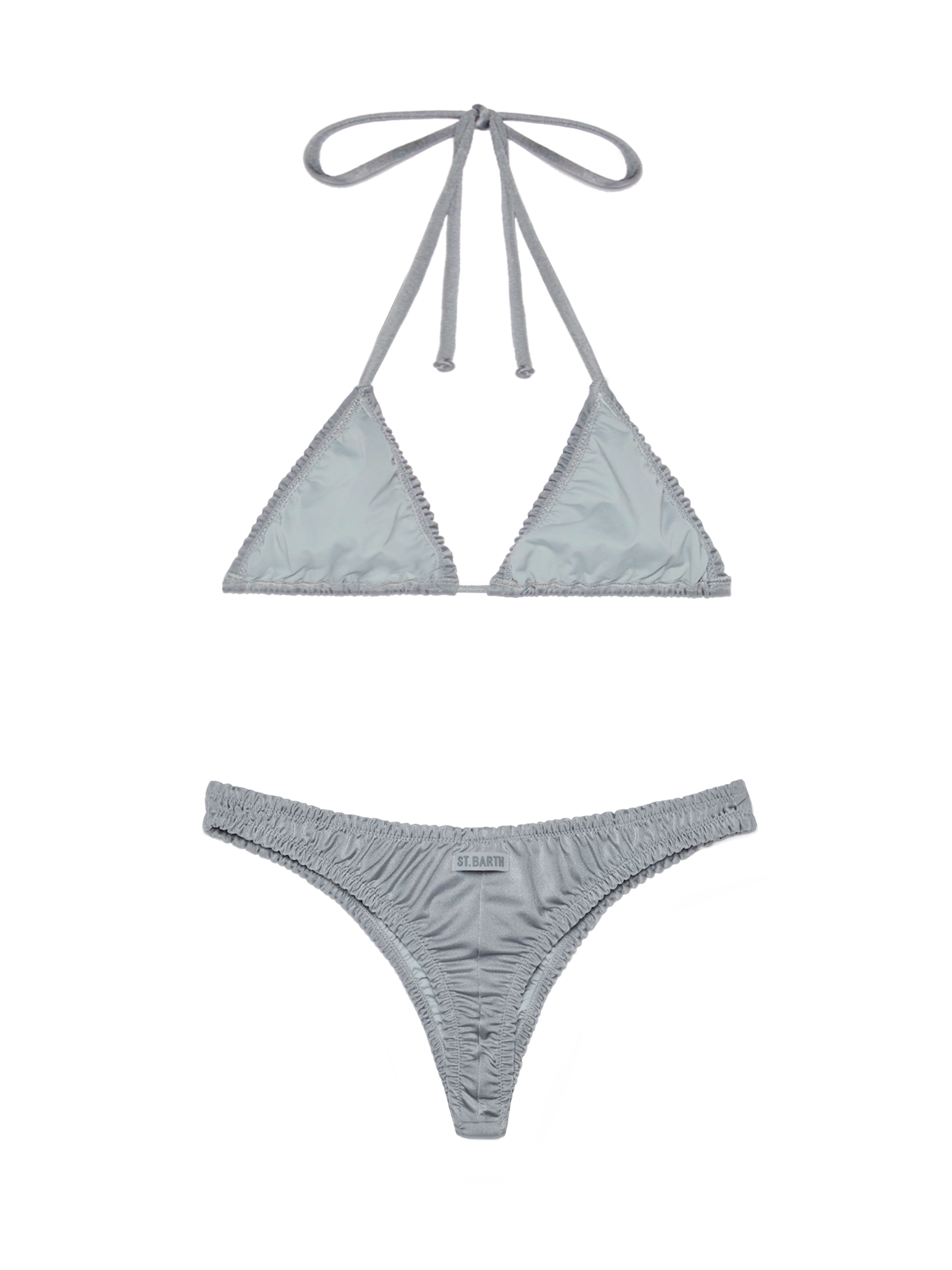 Classic triangle bikini Nilly Nalu in shimmer grey - MC2 Saint Barth