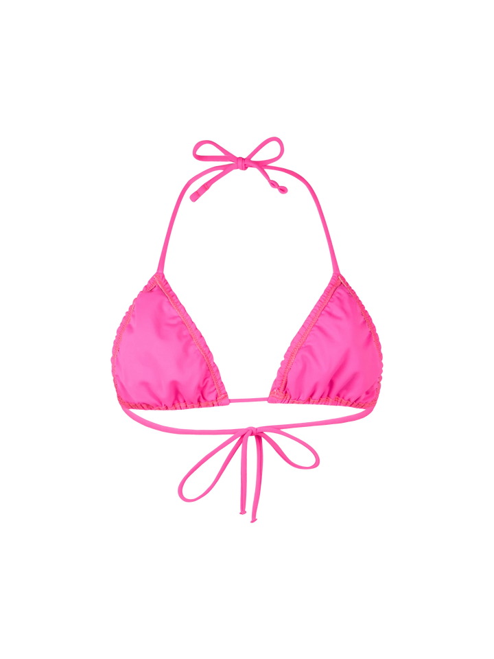 Woman fluo pink classic triangle top swimsuit Nilly - MC2 Saint Barth