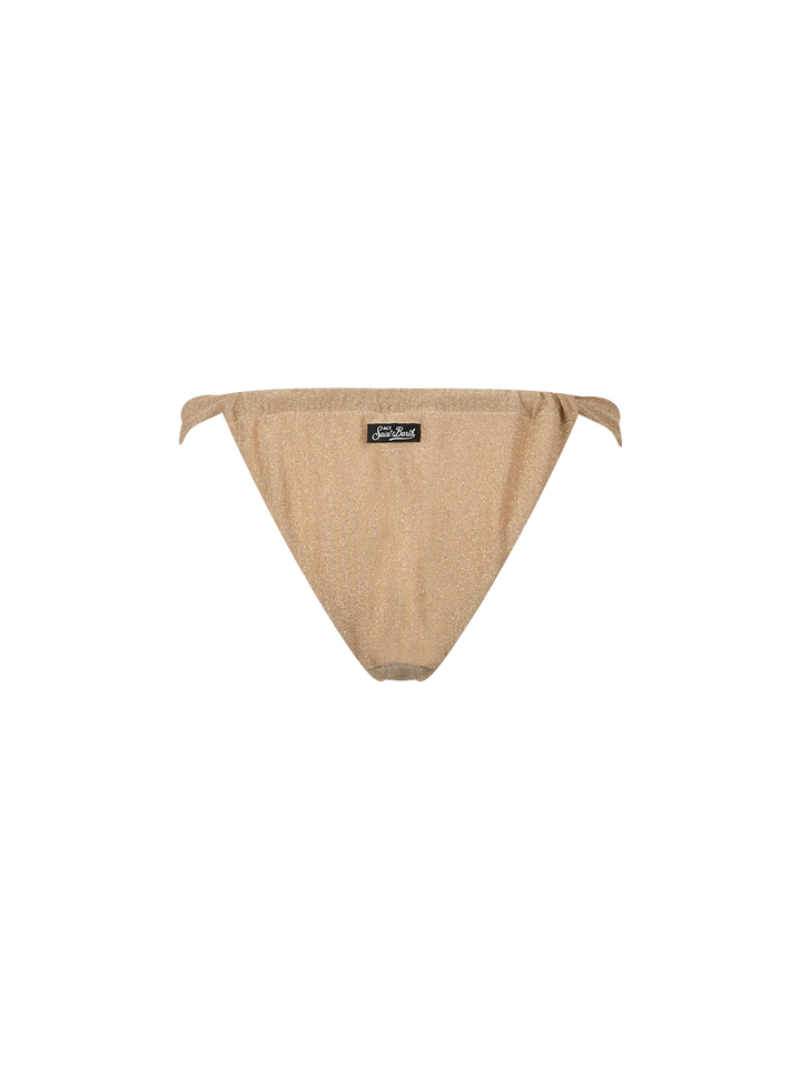 Woman gold lurex cheekiest swim briefs Noelle - MC2 Saint Barth