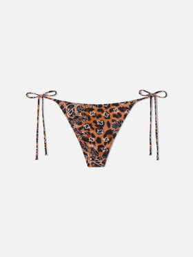 Slip da bagno da donna sgambato con stampa bandana leo
