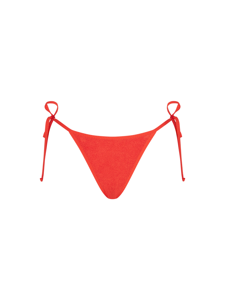 Woman orange crinkle cheeky swim briefs - MC2 Saint Barth