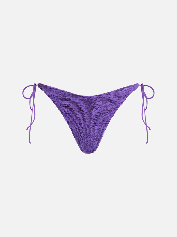Woman purple crinkle cheekiest swim briefs Norah - MC2 Saint Barth