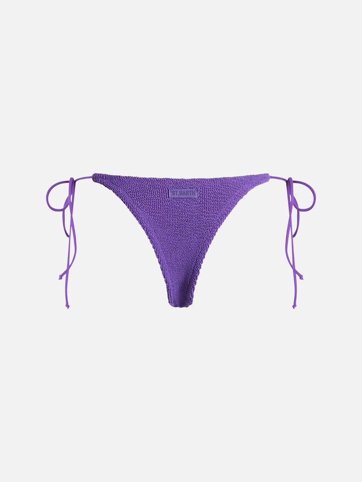 Woman purple crinkle cheekiest swim briefs Norah - MC2 Saint Barth