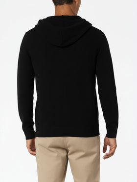 Maglione con cappuccio Notting in lambswool nero da uomo 