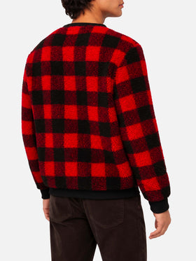 Sweat-shirt en polaire teddy Oak à imprimé à carreaux 