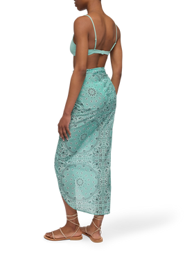 Oasi silk voile long pareo with bandanna print - MC2 Saint Barth