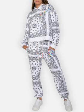 Joggers de algodón con estampado bandanna 