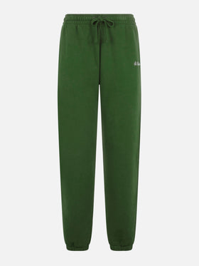 Military green cotton fleece jogger pants Odalys