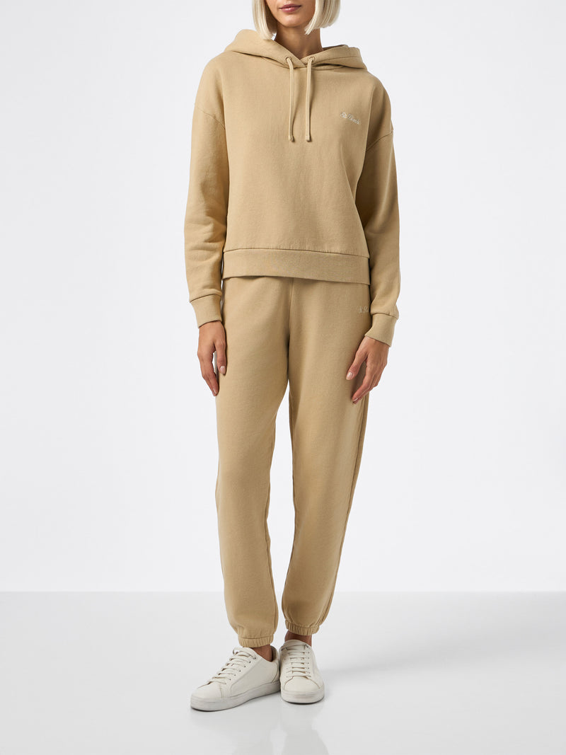 Beige Jogginghose aus Baumwollfleece für Damen Odalys