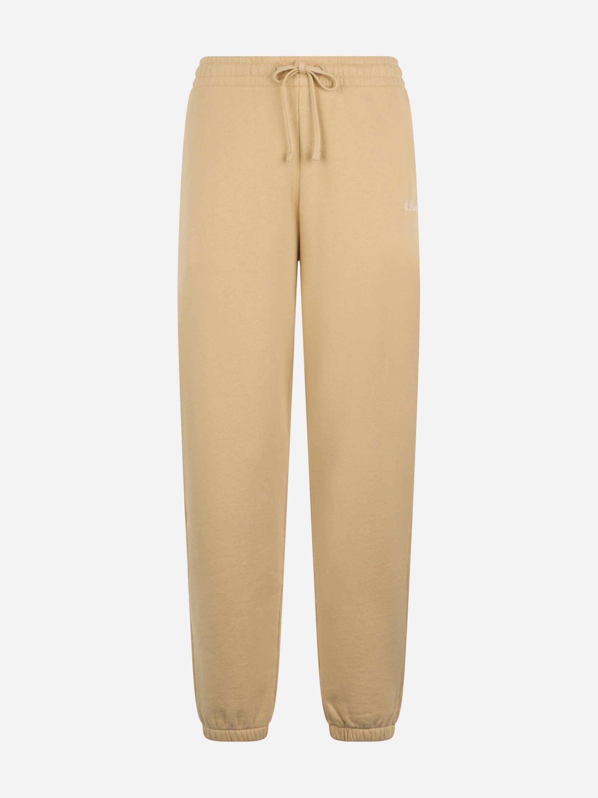 Woman beige cotton fleece jogger pants Odalys - MC2 Saint Barth