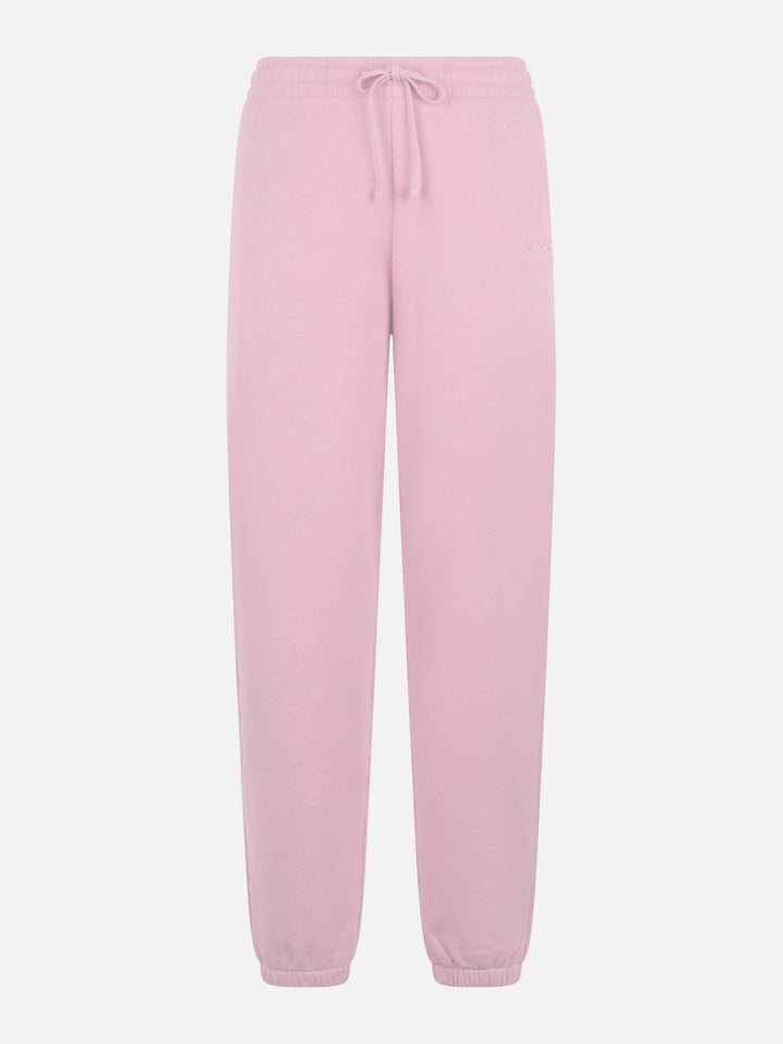 Pantaloni joggers Odalys in pile rosa