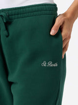 Woman British green cotton fleece jogger pants Odalys