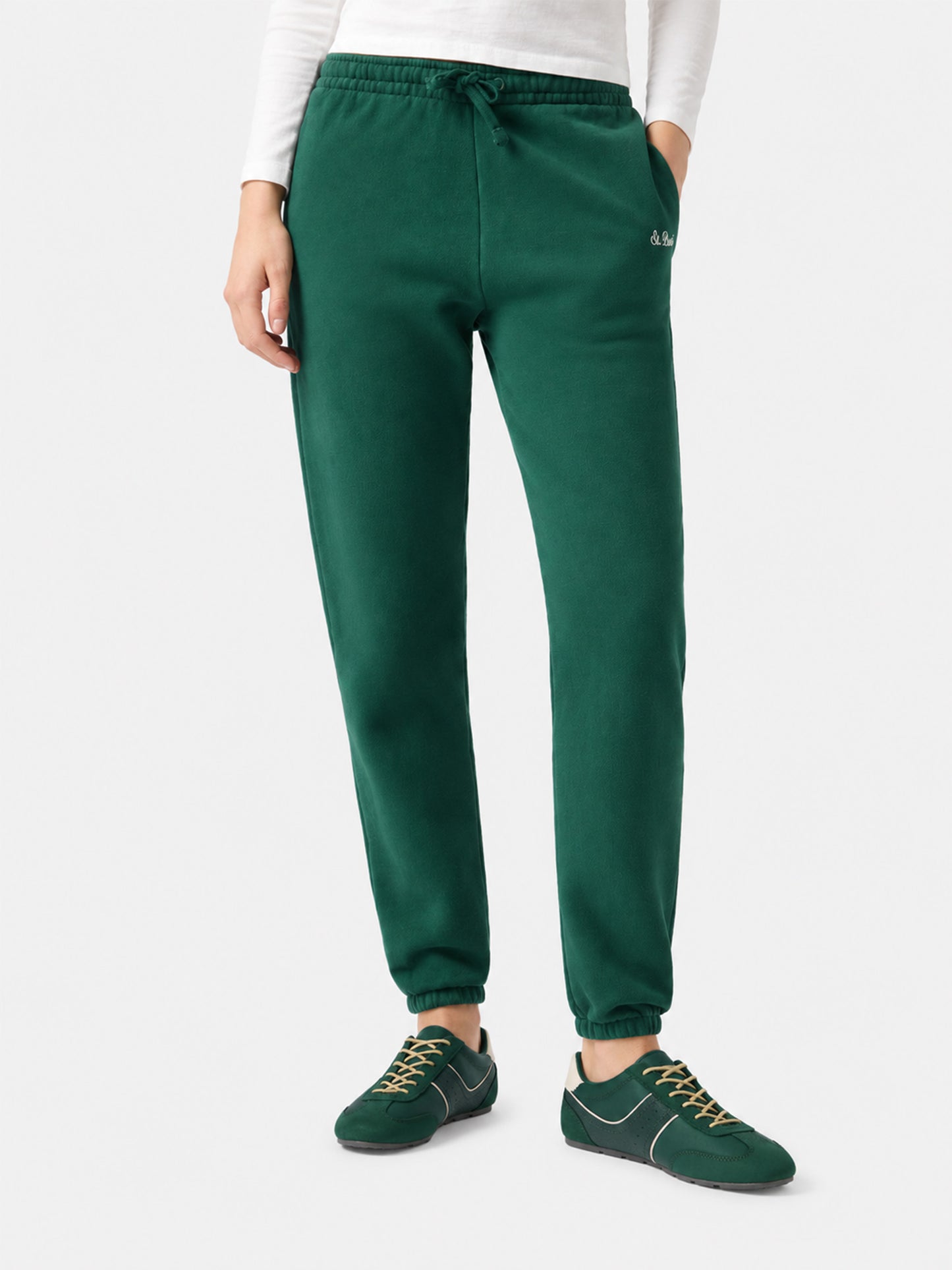 Odalys Jogginghose aus Baumwollfleece in British Green 