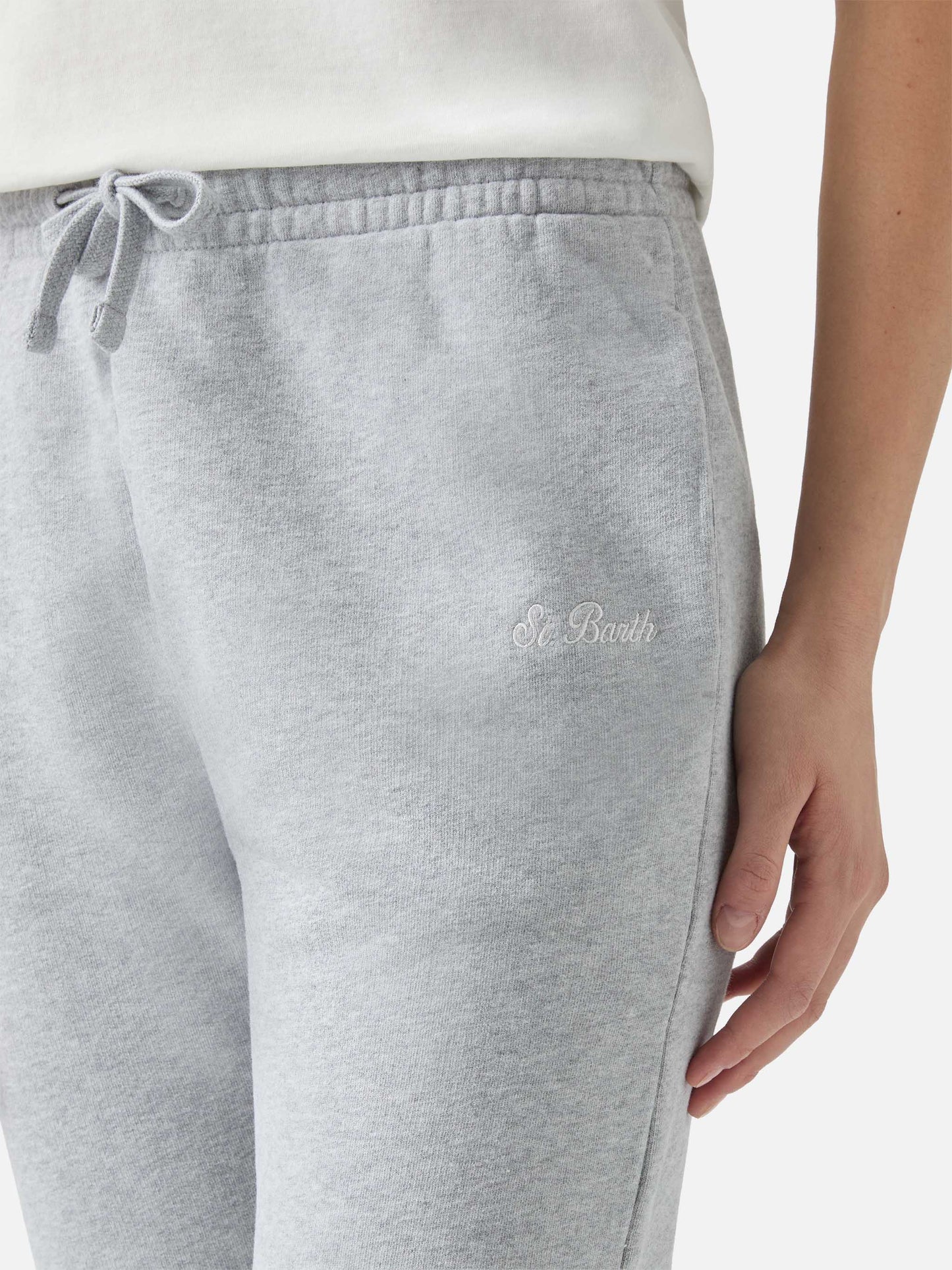 Pantaloni joggers Odalys in pile grigio