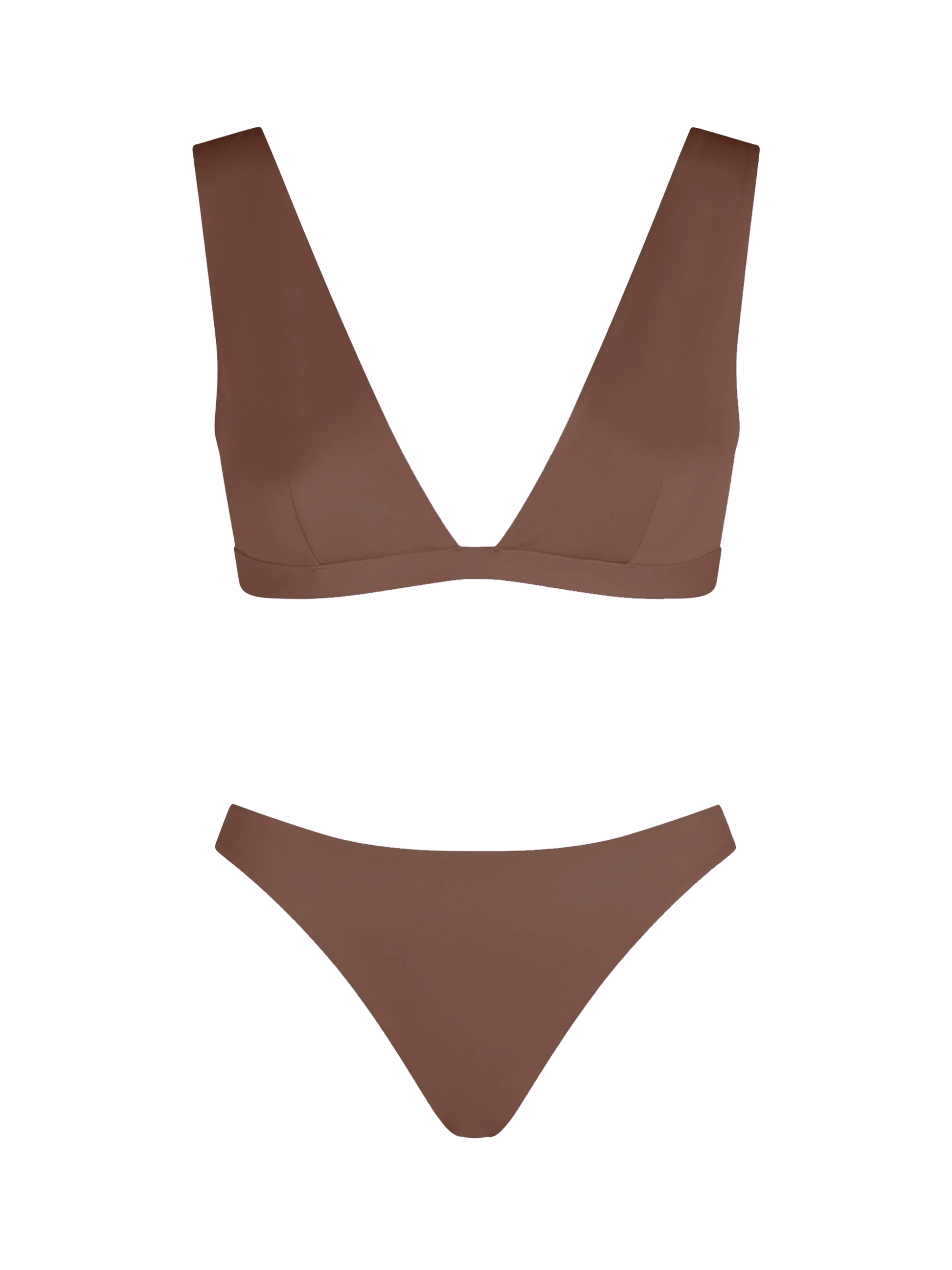 Woman brown heatsealed scooped bikini Ofelia Reanna - MC2 Saint Barth