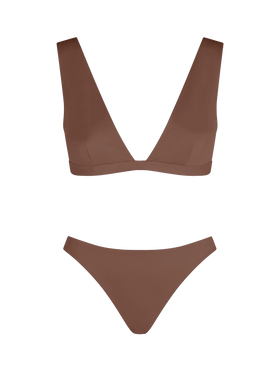 Woman brown heatsealed scooped bikini Ofelia Reanna - MC2 Saint Barth