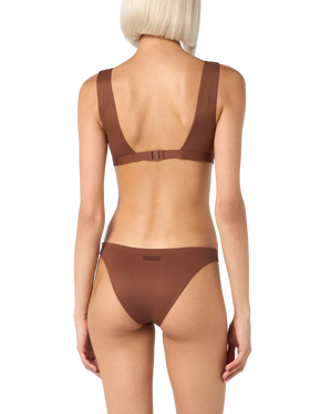 Woman brown heatsealed scooped bikini Ofelia Reanna - MC2 Saint Barth