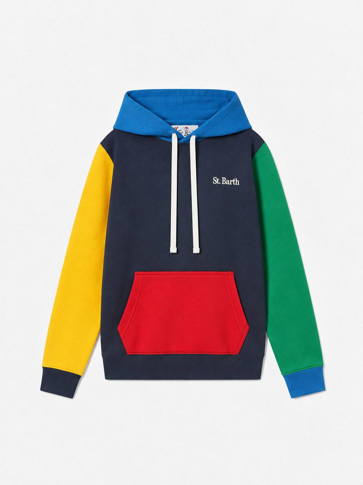 Multicolor Oliver Pol color block hoodie with terry logo