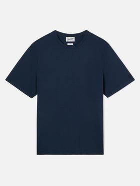 T-shirt Orson blu navy in crepe di cotone con ricamo logo