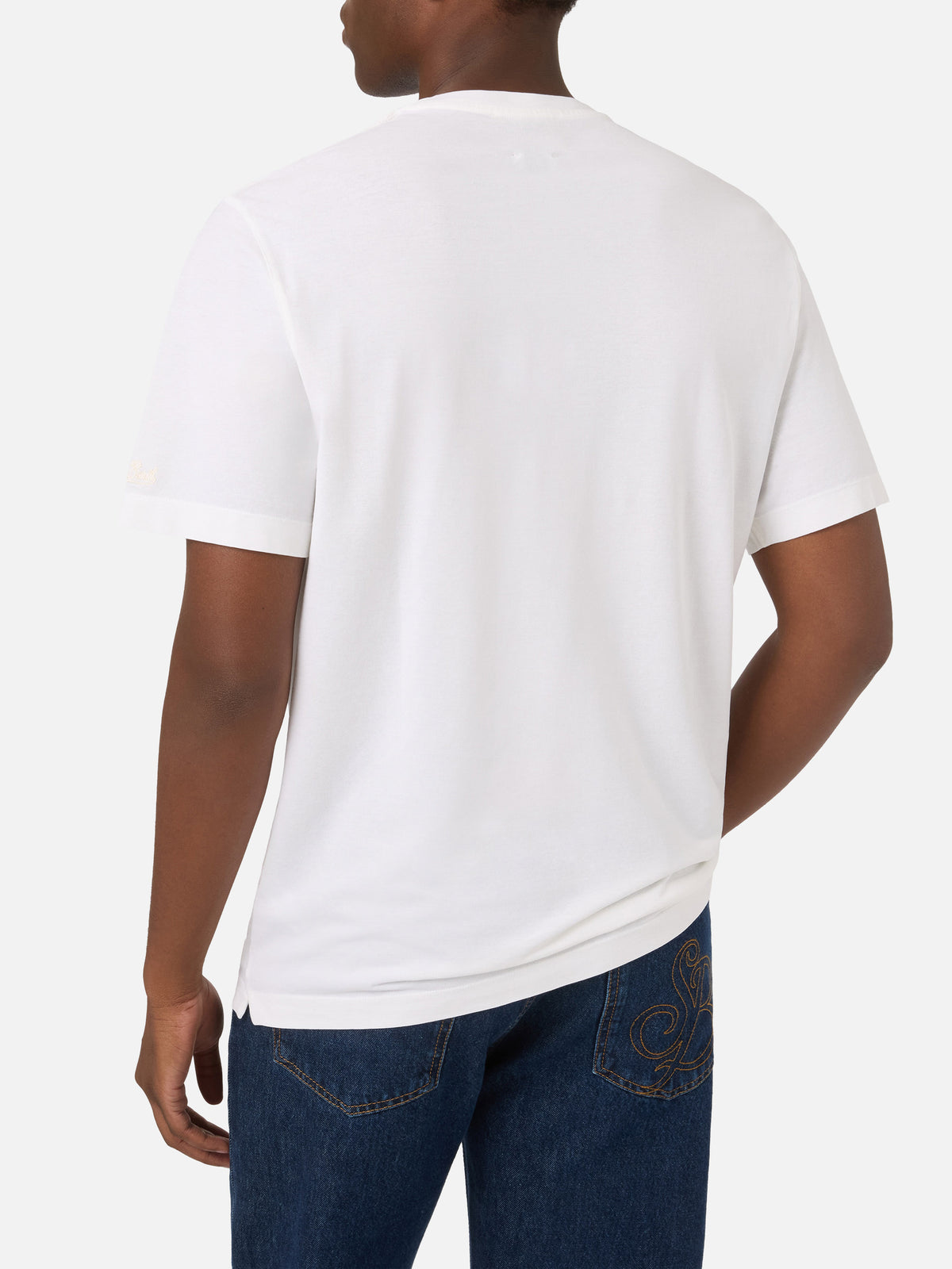 T-shirt Orson en crêpe de coton blanc avec logo brodé 