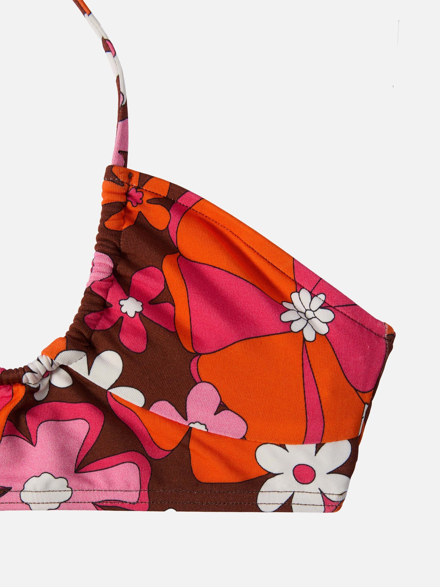 Page Jr Crop-Top mit Retro-Blumenmuster