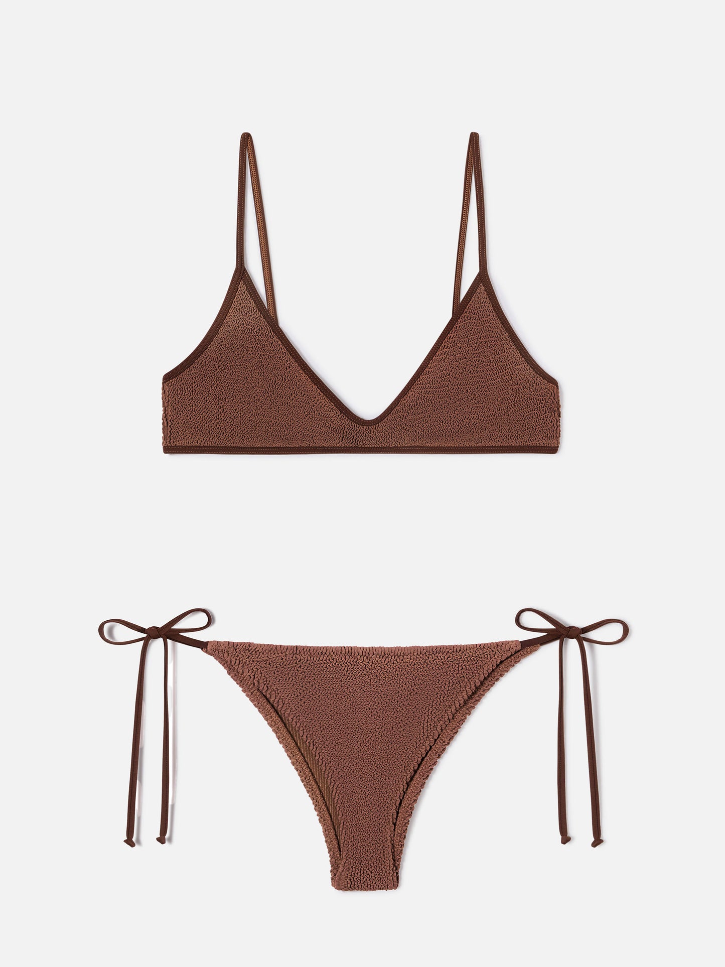 Bikini bralette Paloma Marielle marron en crinkle 