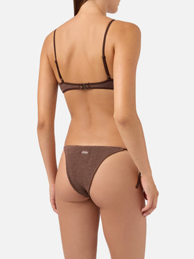 Bikini bralette Paloma Marielle marron en crinkle 