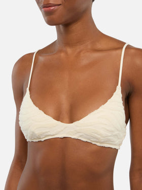 Paloma – U-Ausschnitt-Bralette aus Frottee mit Zebra-Prägung