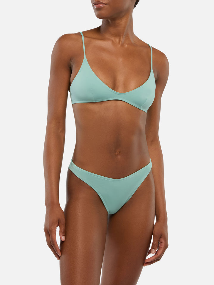 Paloma Naomi plunging bralette bikini in sage green