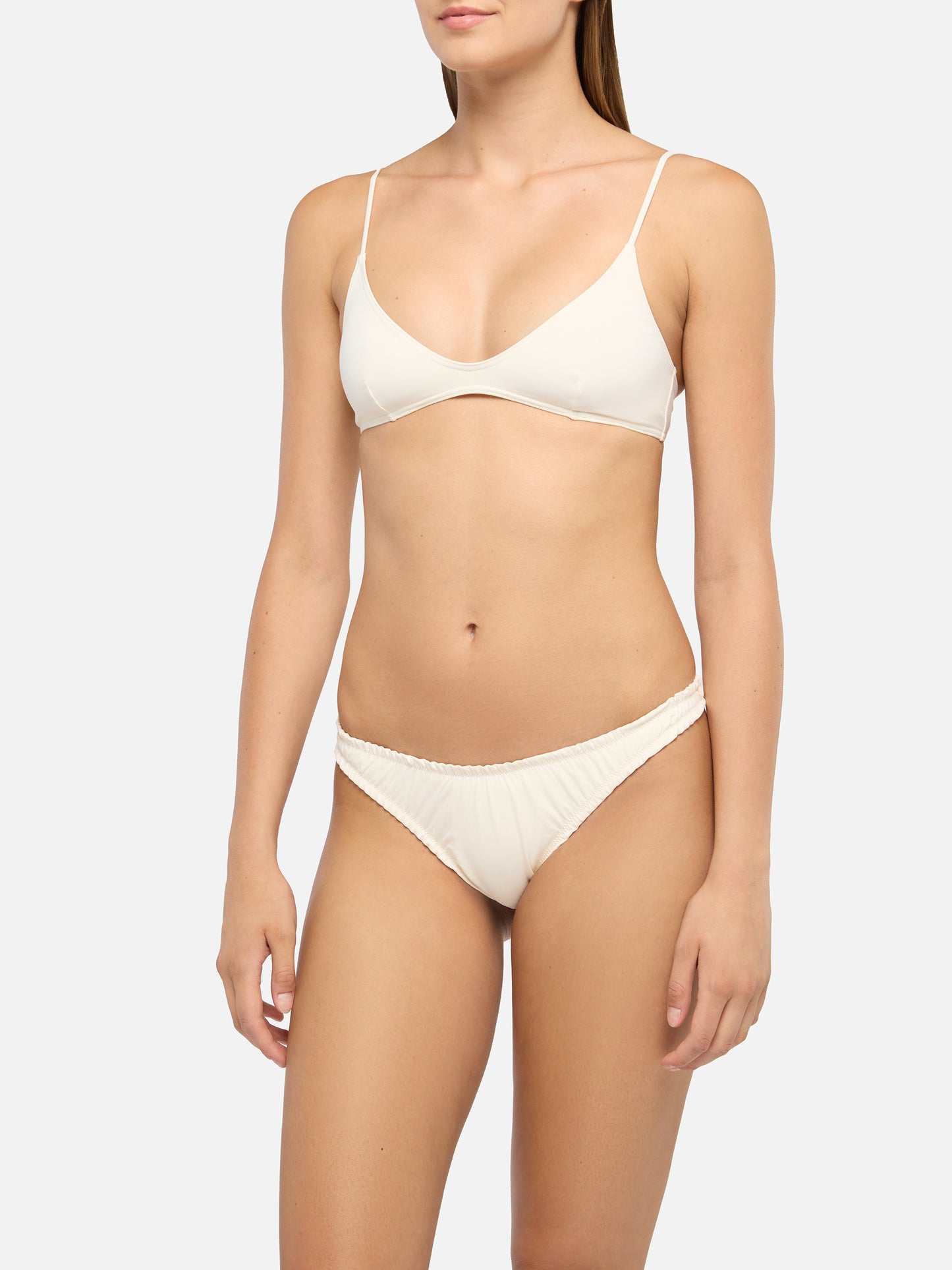 Paloma Nalu deep neck bralette bikini in cream