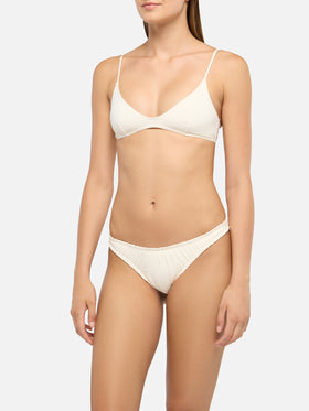 Paloma Nalu deep neck bralette bikini in cream