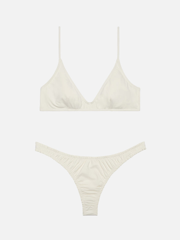 Paloma Nalu deep neck bralette bikini in cream