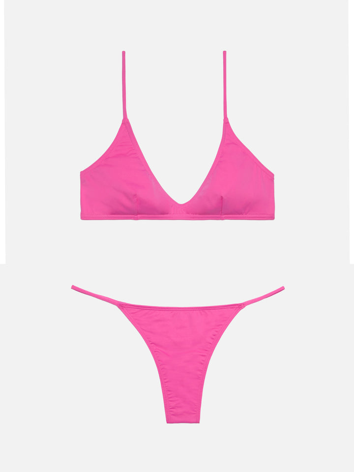 Scooped bralette bikini Paloma Jodene in fuchsia with cheeky swim briefs