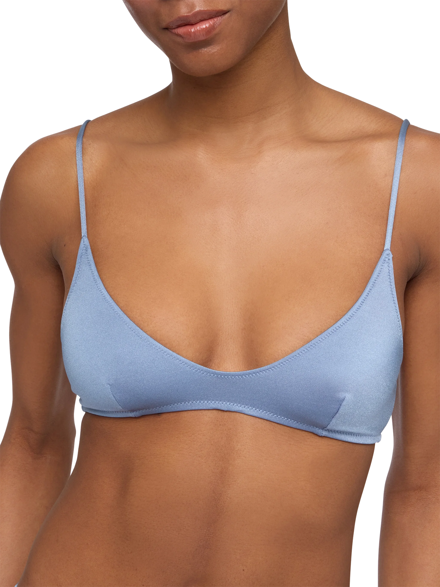 Paloma Lido shimmer avio blue bikini with scoop bralette top and classic briefs - MC2 Saint Barth