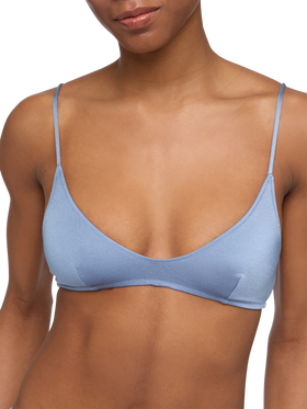 Paloma Lido shimmer avio blue bikini with scoop bralette top and classic briefs - MC2 Saint Barth