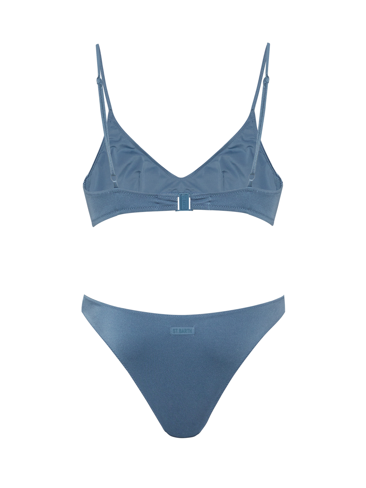 Paloma Lido shimmer avio blue bikini with scoop bralette top and classic briefs - MC2 Saint Barth