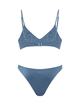 Paloma Lido shimmer avio blue bikini with scoop bralette top and classic briefs - MC2 Saint Barth
