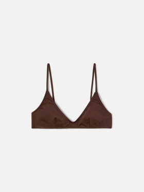 Top bikini Paloma bralette con gancio marrone 