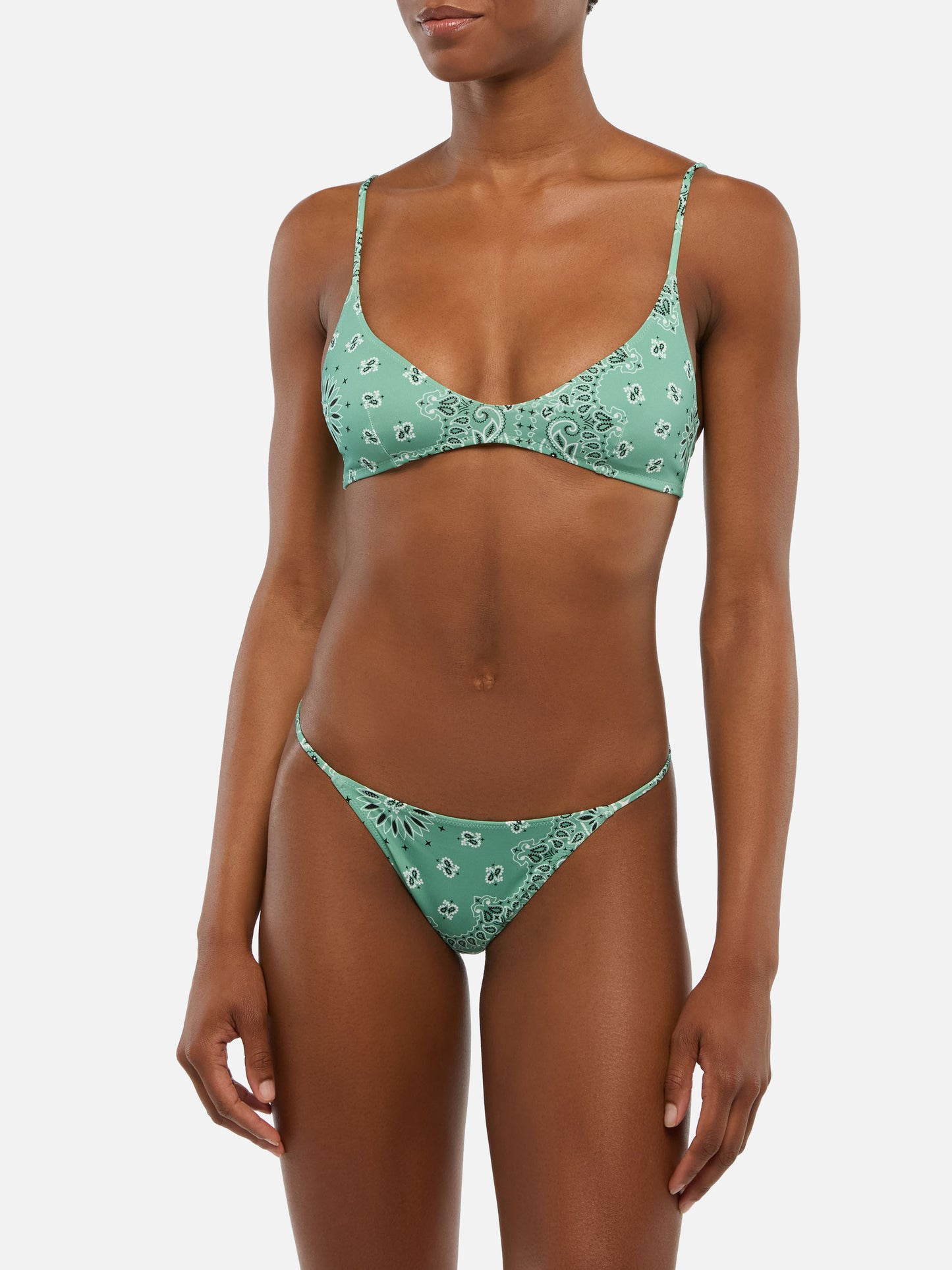 Bikini bralette scollata Paloma Jodene con stampa bandana