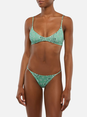 Bikini bralette scollata Paloma Jodene con stampa bandana