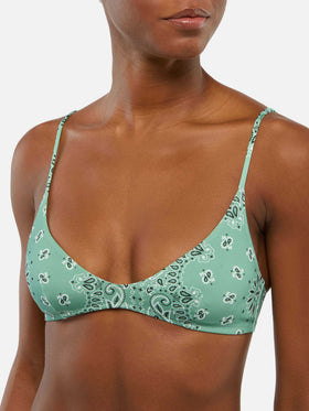 Bikini bralette scollata Paloma Jodene con stampa bandana