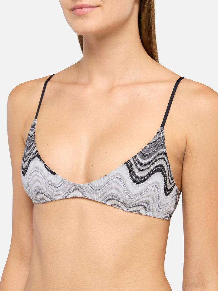 Paloma raschel knit scoop bralette with wave pattern