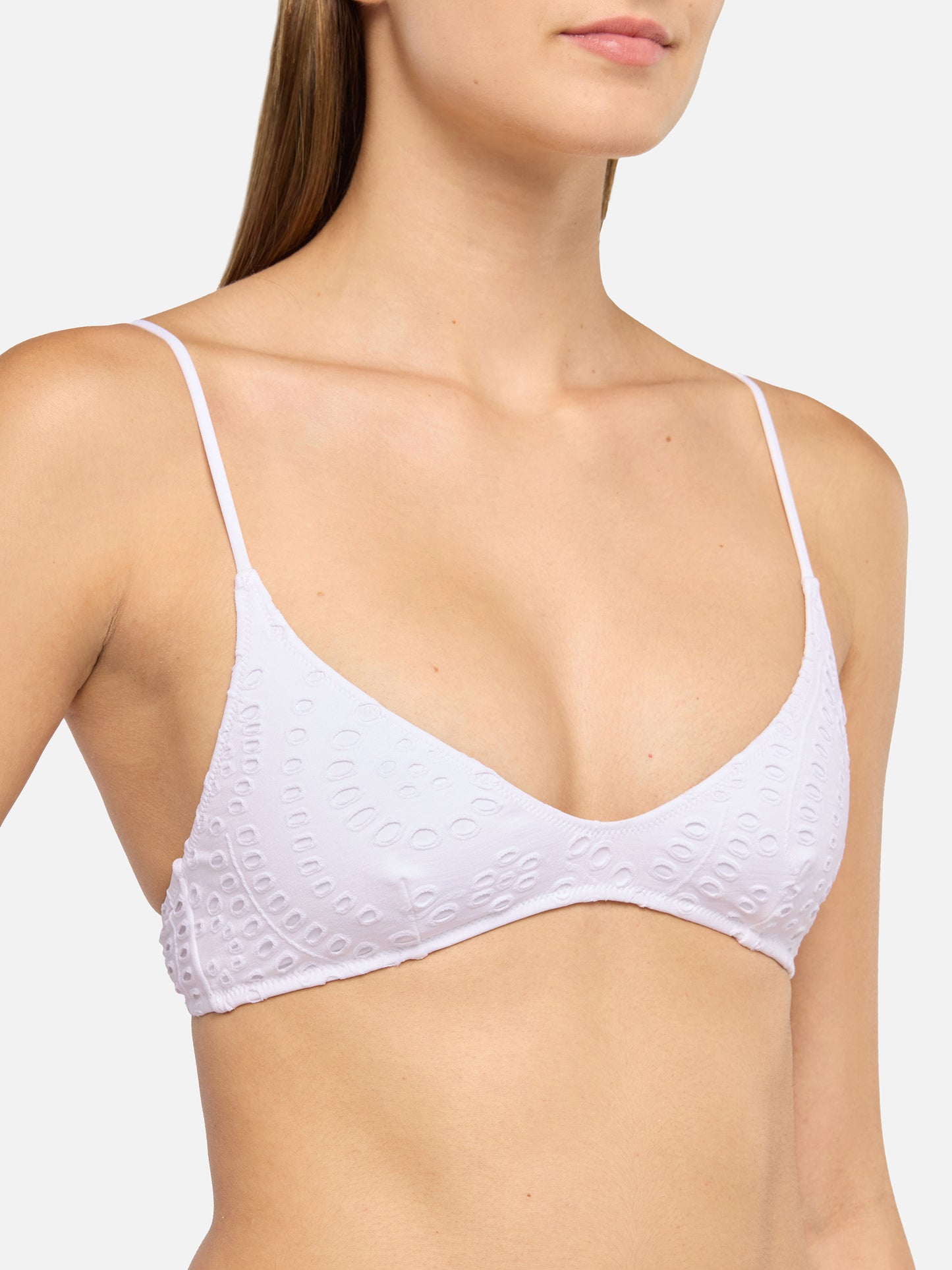 Bralette scollata in Sangallo bianco Paloma